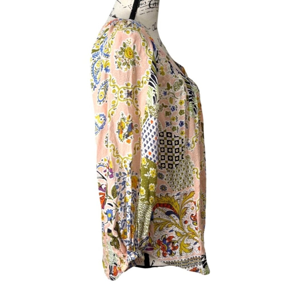 Maeve by Anthropologie Size 4 Boswell Top Boho Floral Paisley Peasant Blouse - Picture 3 of 9